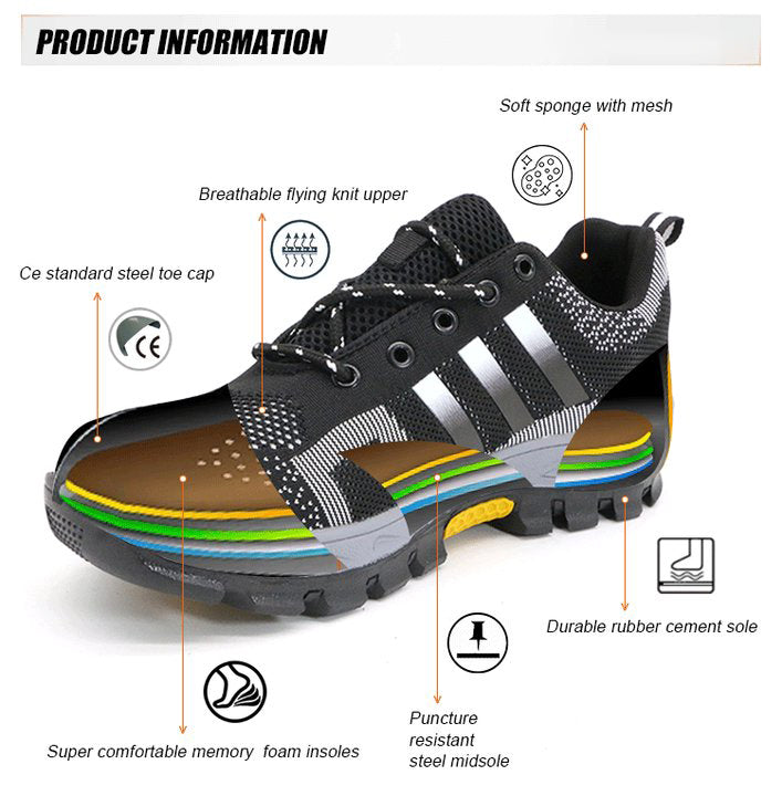 Botas de trabalho para homem com biqueira de aço