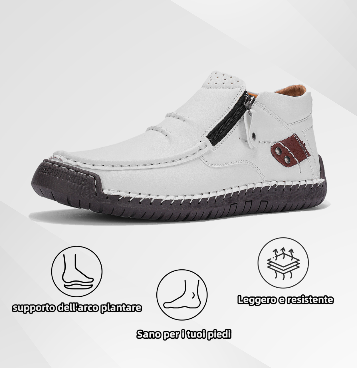 (⏰ Oferta por tempo limitado - 50% de desconto) - Sapatos de homem slip-on em pele premium feitos à mão - Biqueira larga, suporte para o arco do pé, impermeáveis, sola antiderrapante. Ideais para uso casual, viagens e atividades ao ar livre.