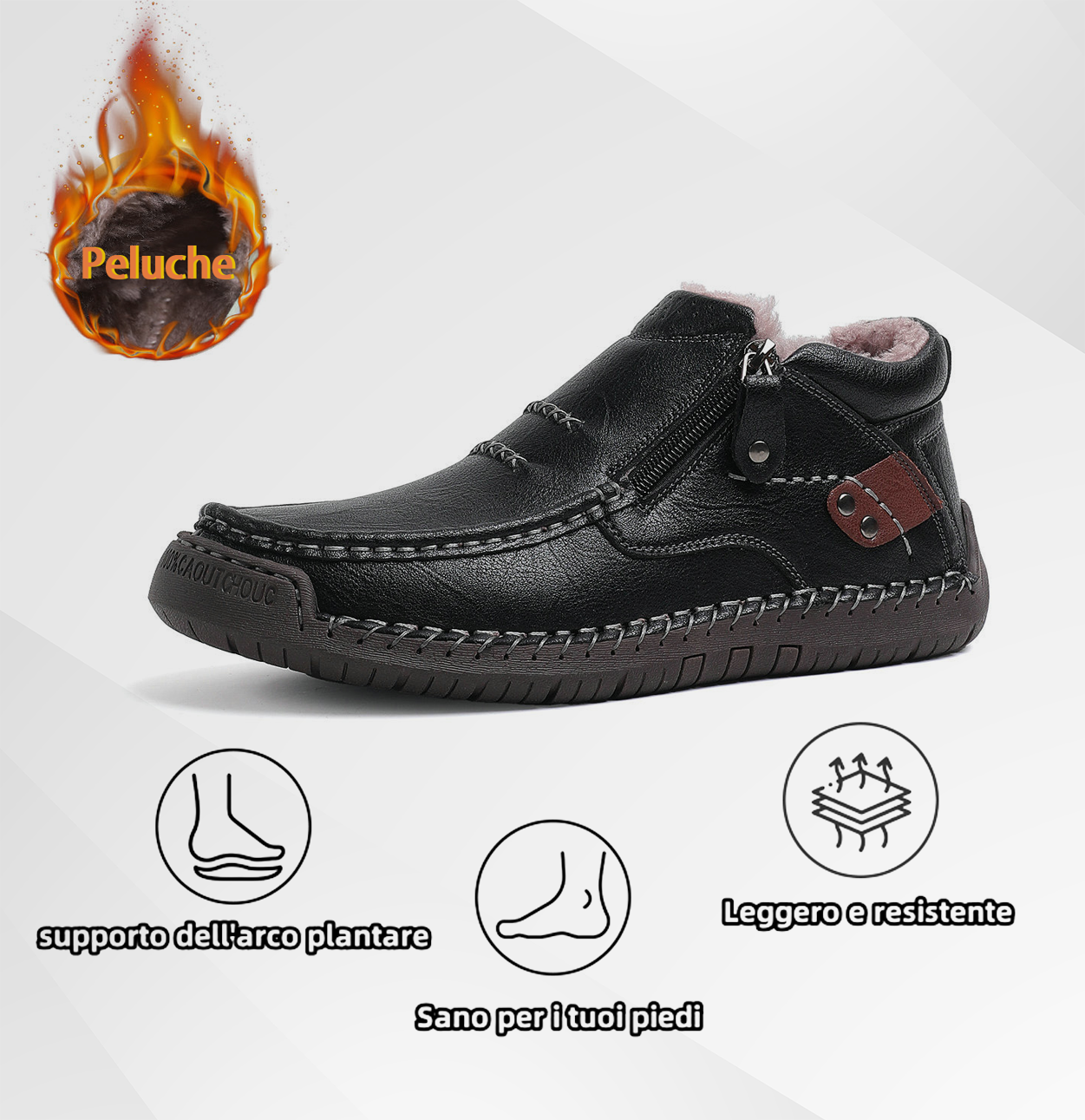 (⏰ Oferta por tempo limitado - 50% de desconto) - Sapatos de homem slip-on em pele premium feitos à mão - Biqueira larga, suporte para o arco do pé, impermeáveis, sola antiderrapante. Ideais para uso casual, viagens e atividades ao ar livre.