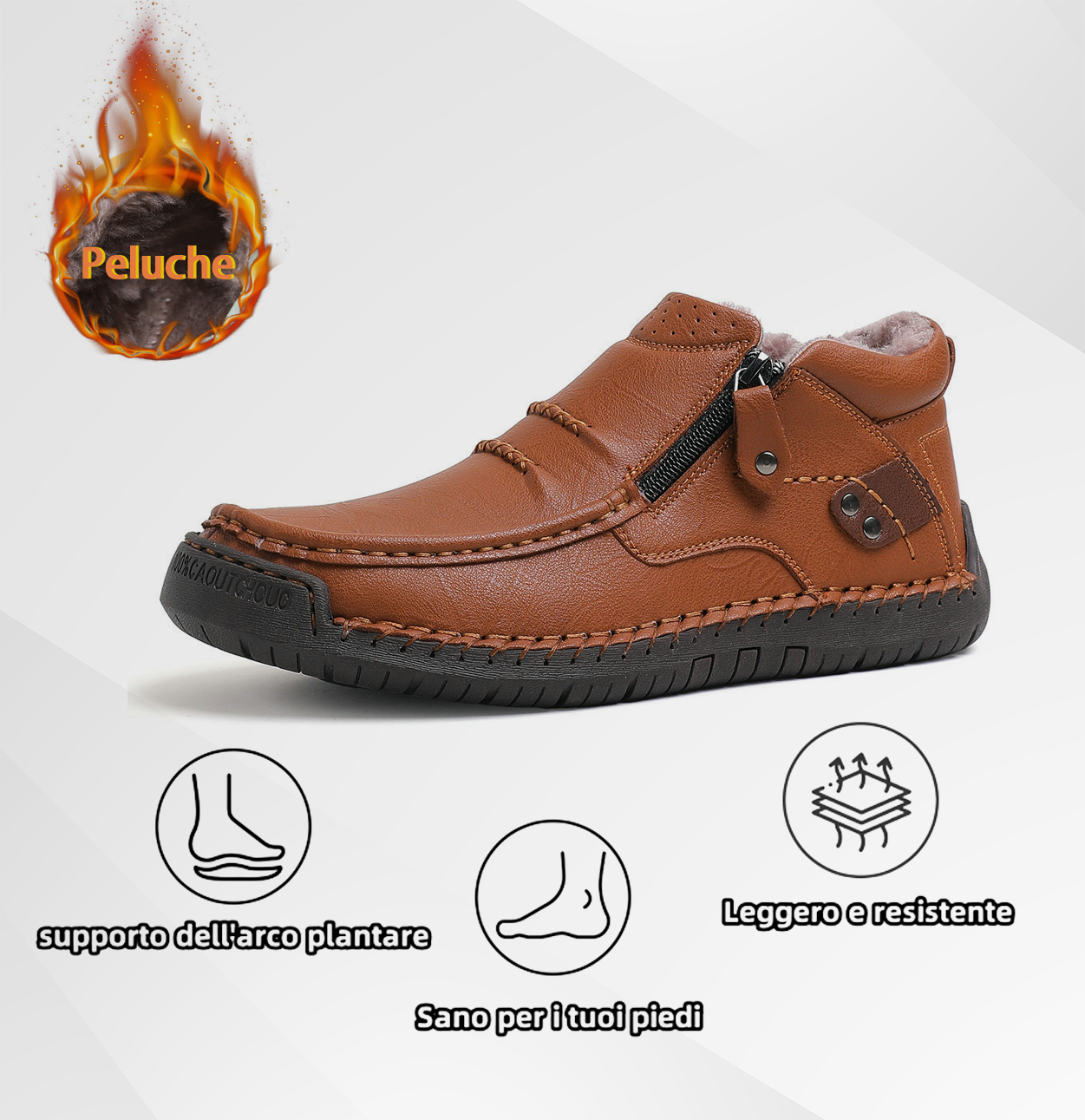 (⏰ Oferta por tempo limitado - 50% de desconto) - Sapatos de homem slip-on em pele premium feitos à mão - Biqueira larga, suporte para o arco do pé, impermeáveis, sola antiderrapante. Ideais para uso casual, viagens e atividades ao ar livre.