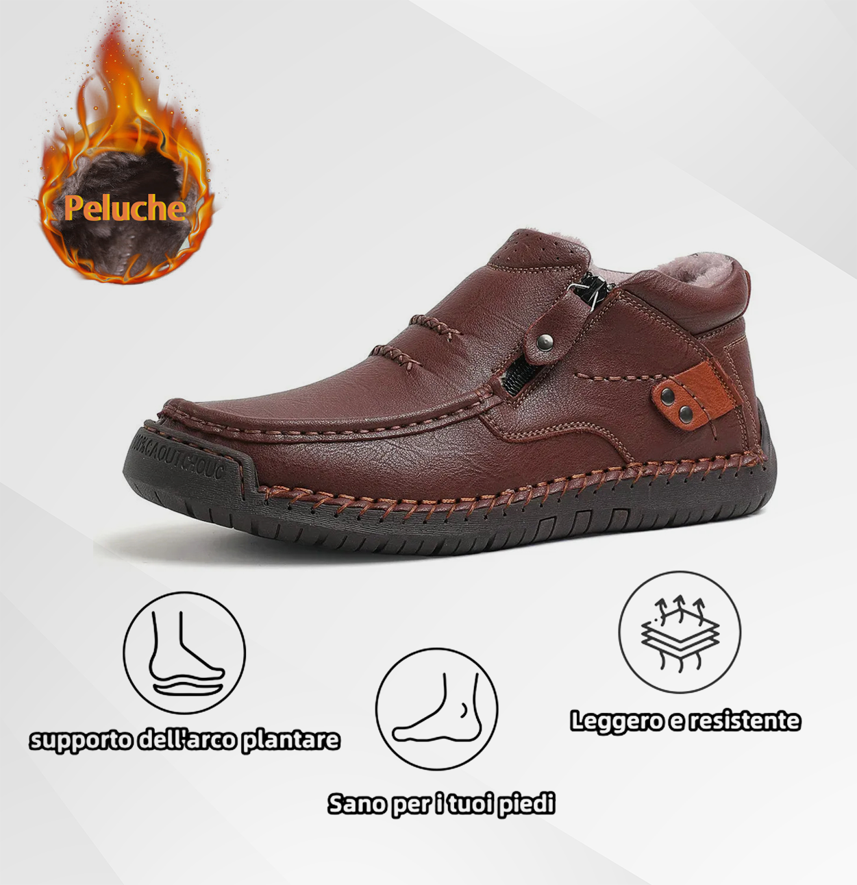 (⏰ Oferta por tempo limitado - 50% de desconto) - Sapatos de homem slip-on em pele premium feitos à mão - Biqueira larga, suporte para o arco do pé, impermeáveis, sola antiderrapante. Ideais para uso casual, viagens e atividades ao ar livre.